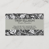 William Morris Black White Grape Vine Visitekaartje (Achterkant)