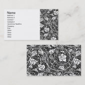 William Morris Black White Grape Vine Visitekaartje (Voorkant / Achterkant)