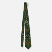William Morris Blackthorn Blauw Wit Groen Bloemmot Stropdas (Achterkant)