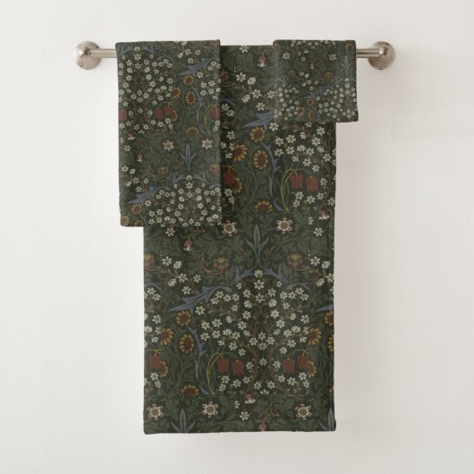 William Morris  Blackthorn Bloempatroon Bad Handdoek (Insitu)