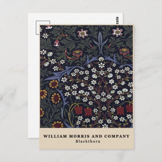 William Morris Blackthorn Briefkaart (Voorkant / Achterkant)