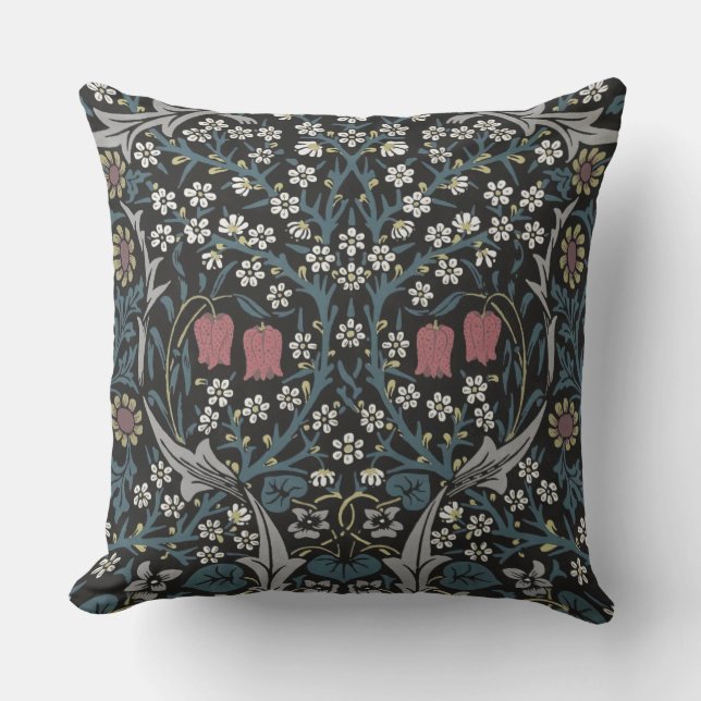 William Morris Blackthorn Floral Art Buitenkussen (Voorkant)