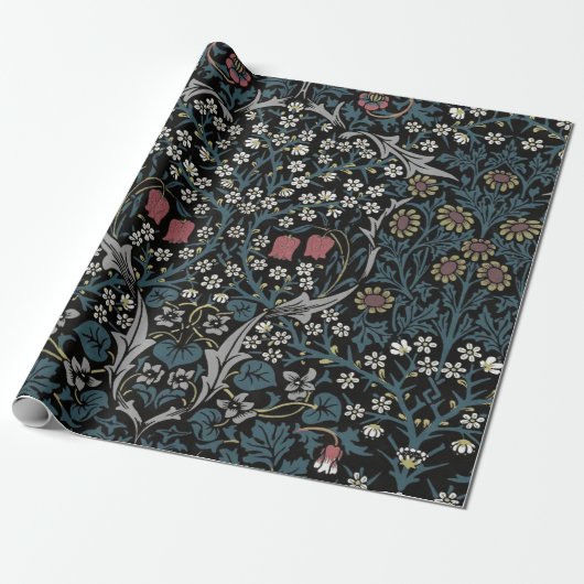 William Morris Blackthorn Floral Art Cadeaupapier (Uitgerold)