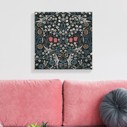 William Morris Blackthorn Floral Art Canvas Afdruk (Insitu (Woonkamer))