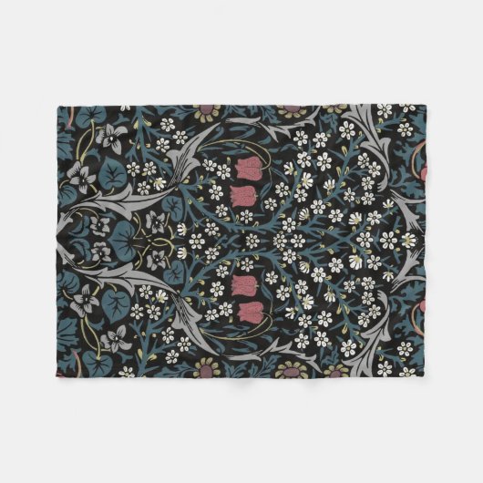 William Morris Blackthorn Floral Art Fleece Deken (Voorkant (Horizontaal))
