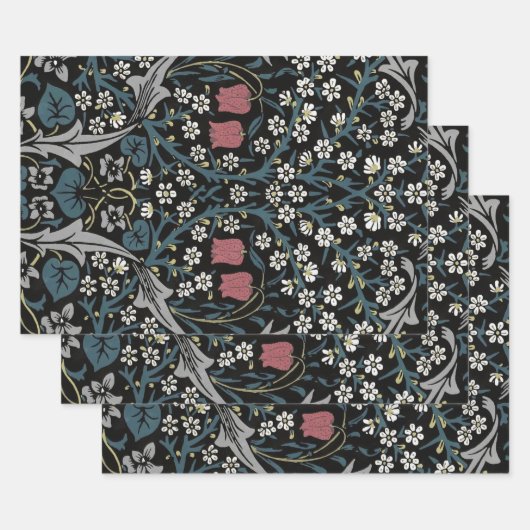 William Morris Blackthorn Floral Art Inpakpapier Vel (Set)