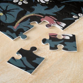William Morris Blackthorn Floral Art Nouveau Hand- Legpuzzel (Zijkant)