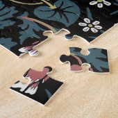 William Morris Blackthorn Floral Art Nouveau Hand- Legpuzzel (Zijkant)