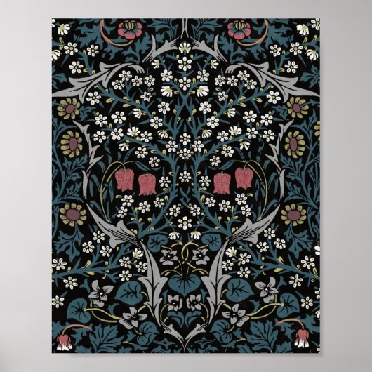 William Morris Blackthorn Floral Art Poster (Voorkant)