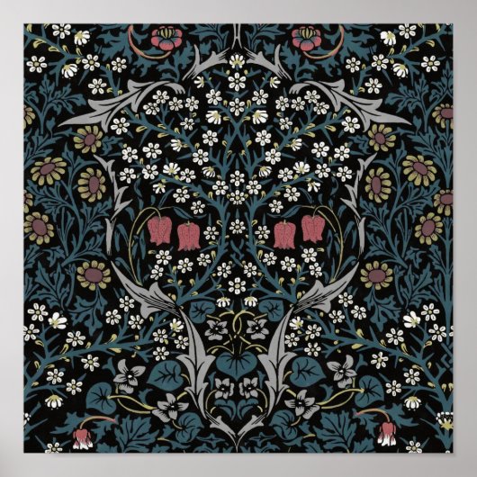 William Morris Blackthorn Floral Art Poster (Voorkant)