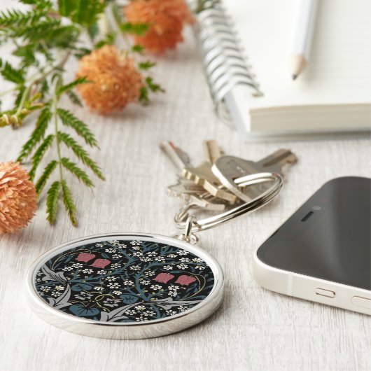 William Morris Blackthorn Floral Art Sleutelhanger (Zijkant)