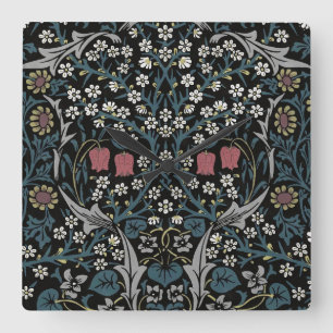 William Morris Blackthorn Floral Art Vierkante Klok
