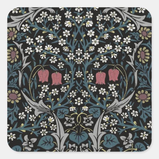 William Morris Blackthorn Floral Art Vierkante Sticker (Voorkant)