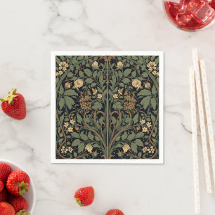 William Morris Blackthorn Florale Art Nouveau Servet