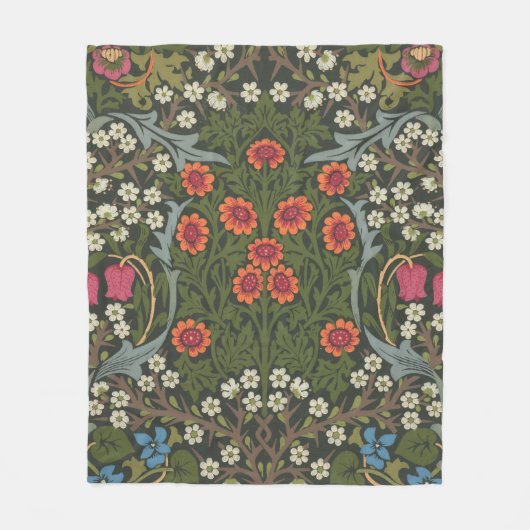 William Morris Blackthorn Garden Flower Classic Fleece Deken (Voorkant)