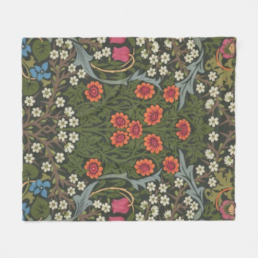 William Morris Blackthorn Garden Flower Classic Fleece Deken (Voorkant (Horizontaal))