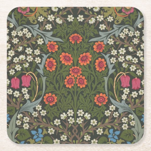 William Morris Blackthorn Garden Flower Classic Kartonnen Onderzetters (Voorkant)