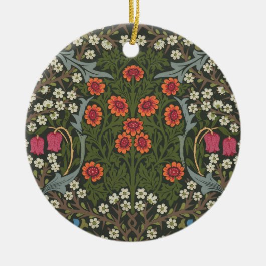 William Morris Blackthorn Garden Flower Classic Keramisch Ornament (Voorkant)