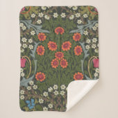 William Morris Blackthorn Garden Flower Classic Sherpa Deken (Voorkant)