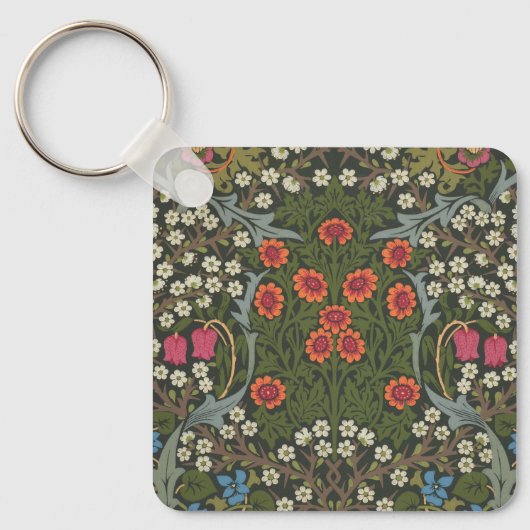 William Morris Blackthorn Garden Flower Classic Sleutelhanger (Voorkant)