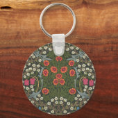 William Morris Blackthorn Garden Flower Classic Sleutelhanger (Voorkant)