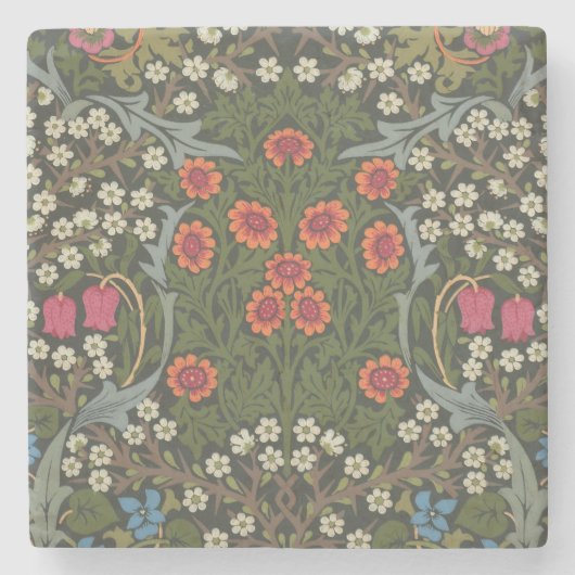 William Morris Blackthorn Garden Flower Classic Stenen Onderzetter (Voorkant)
