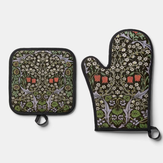 William Morris - Blackthorn Pattern Ovenwant & Pannenlap Set (Voorkant)