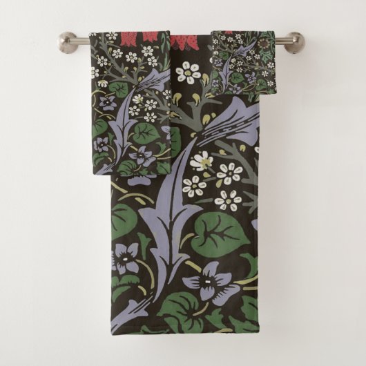 William Morris Blackthorn Tapestry Floral Bad Handdoek (Insitu)