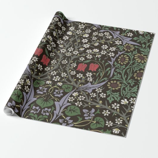 William Morris Blackthorn Tapestry Floral Cadeaupapier (Uitgerold)