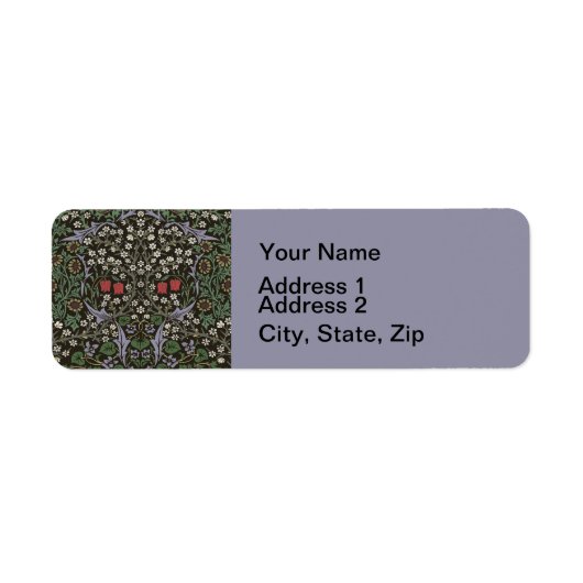 William Morris Blackthorn Tapestry Floral Etiket (Voorkant)