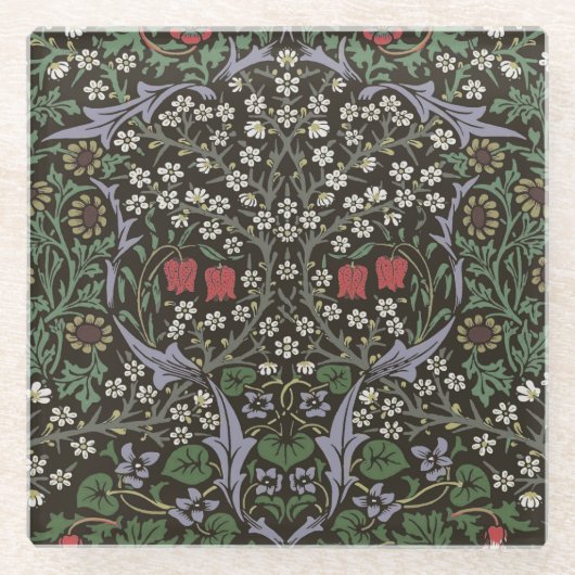 William Morris Blackthorn Tapestry Floral Glazen Onderzetter (Voorkant)