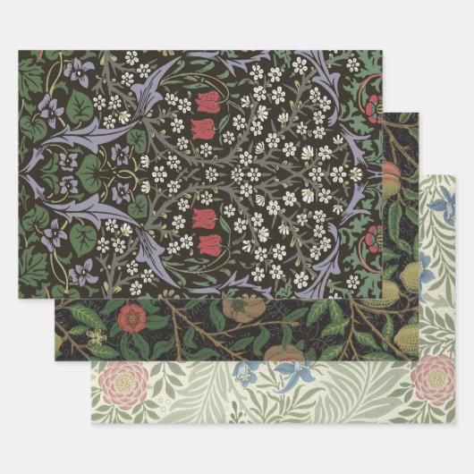 William Morris Blackthorn Tapestry Floral Inpakpapier Vel (Set)