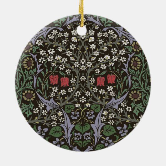 William Morris Blackthorn Tapestry Floral Keramisch Ornament (Achterkant)