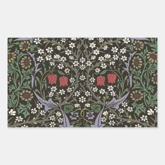William Morris Blackthorn Tapestry Floral Rechthoekige Sticker (Voorkant)