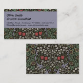 William Morris Blackthorn Tapestry Floral Visitekaartje (Voorkant / Achterkant)
