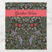 William Morris Blackthorn Tapestry Floral Wijn Etiket (Enkel label)