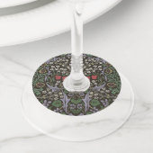 William Morris Blackthorn Tapestry Floral Wijnglaslabel (Dichtbij)