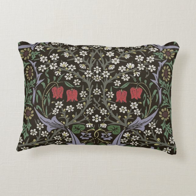 William Morris Blackthorn Tapijt Bloemstuk Accent Kussen (Achterkant)