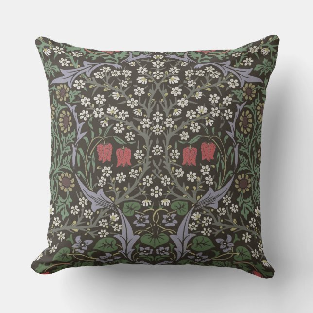 William Morris Blackthorn Tapijt Bloemstuk Buitenkussen (Voorkant)