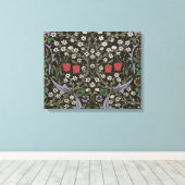 William Morris Blackthorn Tapijt Bloemstuk Canvas Afdruk (Insitu (Houten vloer))