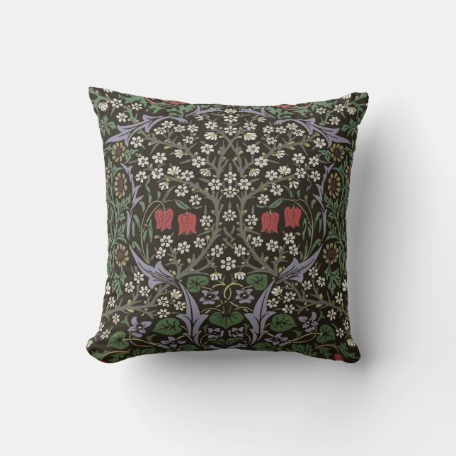 William Morris Blackthorn Tapijt Bloemstuk Kussen (Voorkant)