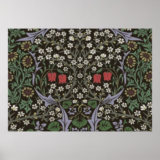 William Morris Blackthorn Tapijt Bloemstuk Poster (Voorkant)