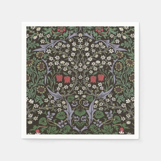 William Morris Blackthorn Tapijt Bloemstuk Servetten (Voorkant)