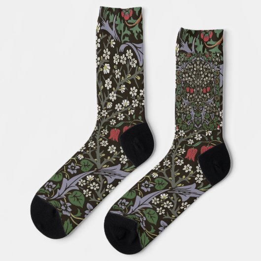 William Morris Blackthorn Tapijt Bloemstuk Sokken (Links)