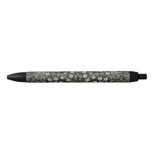 William Morris Blackthorn Tapijt Bloemstuk Zwarte Inkt Pen