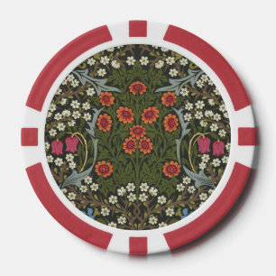 William Morris Blackthorn Tuin Bloem Klassieker Poker Chips