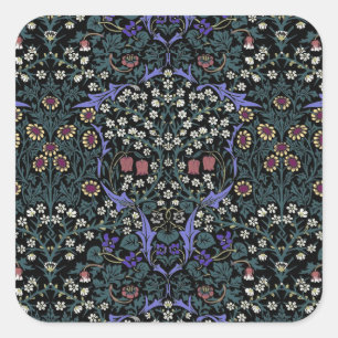 William Morris Blackthorn Victoriaans Behang Vierkante Sticker