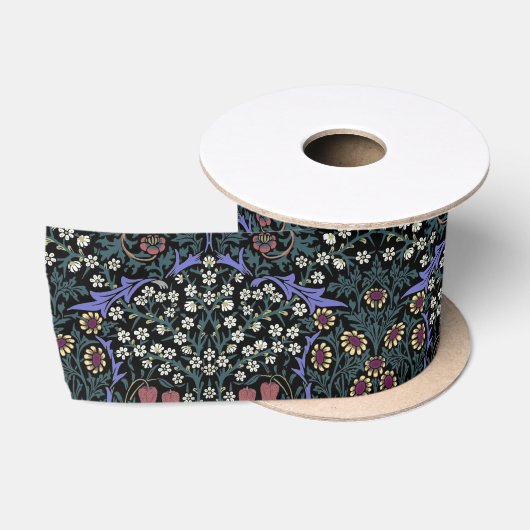 William Morris Blackthorn Victoriaans Behangpapier Satijnen Lint (Spoel)