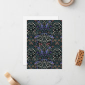 William Morris Blackthorn Victorian Botanical Notitiekaartje (Voorkant / Achterkant in situ)