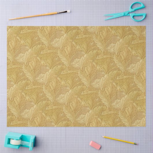 William Morris bladergroen gouden patroon Tissuepapier (Craft)
